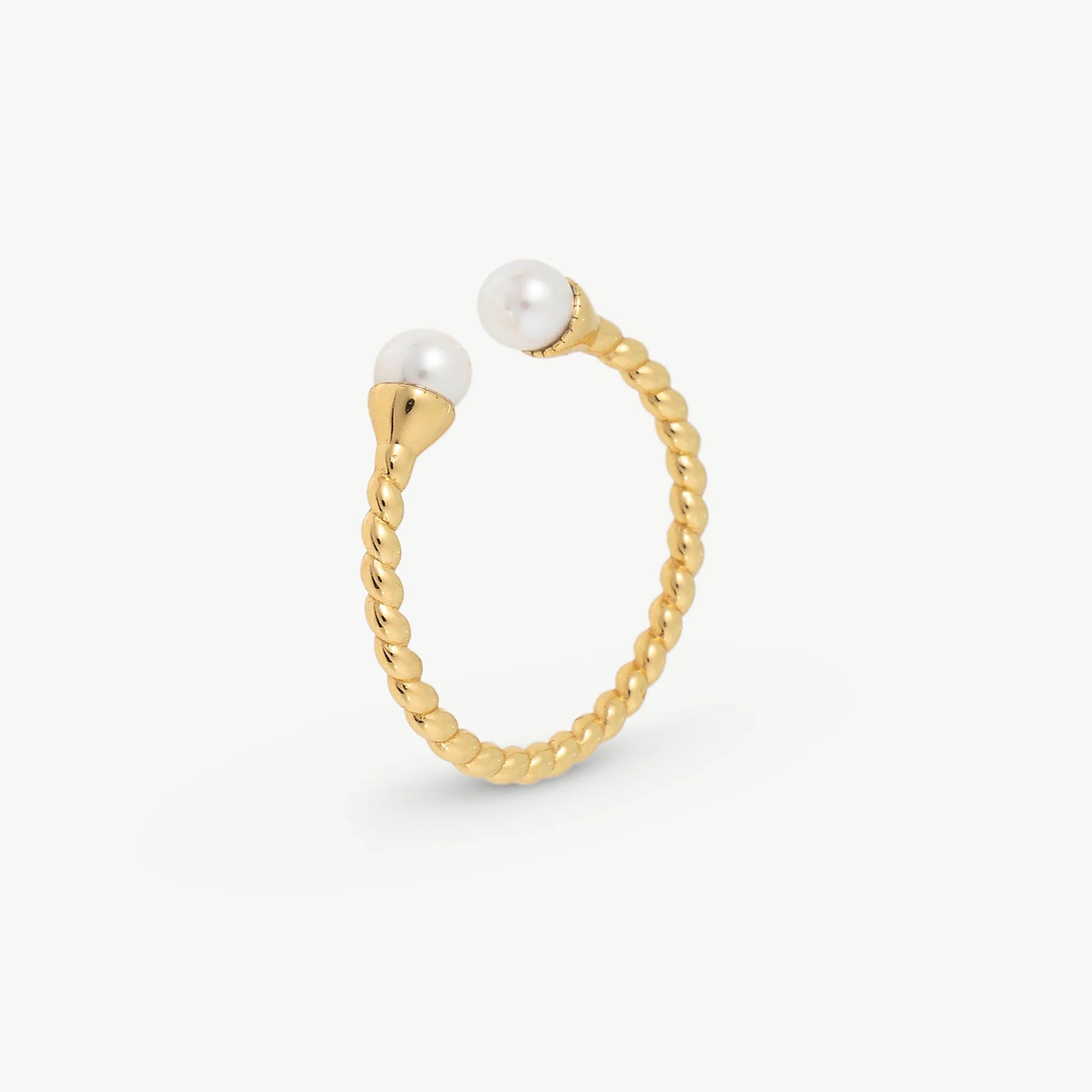 Prsten Golden Twist s biserima 4mm Majorica