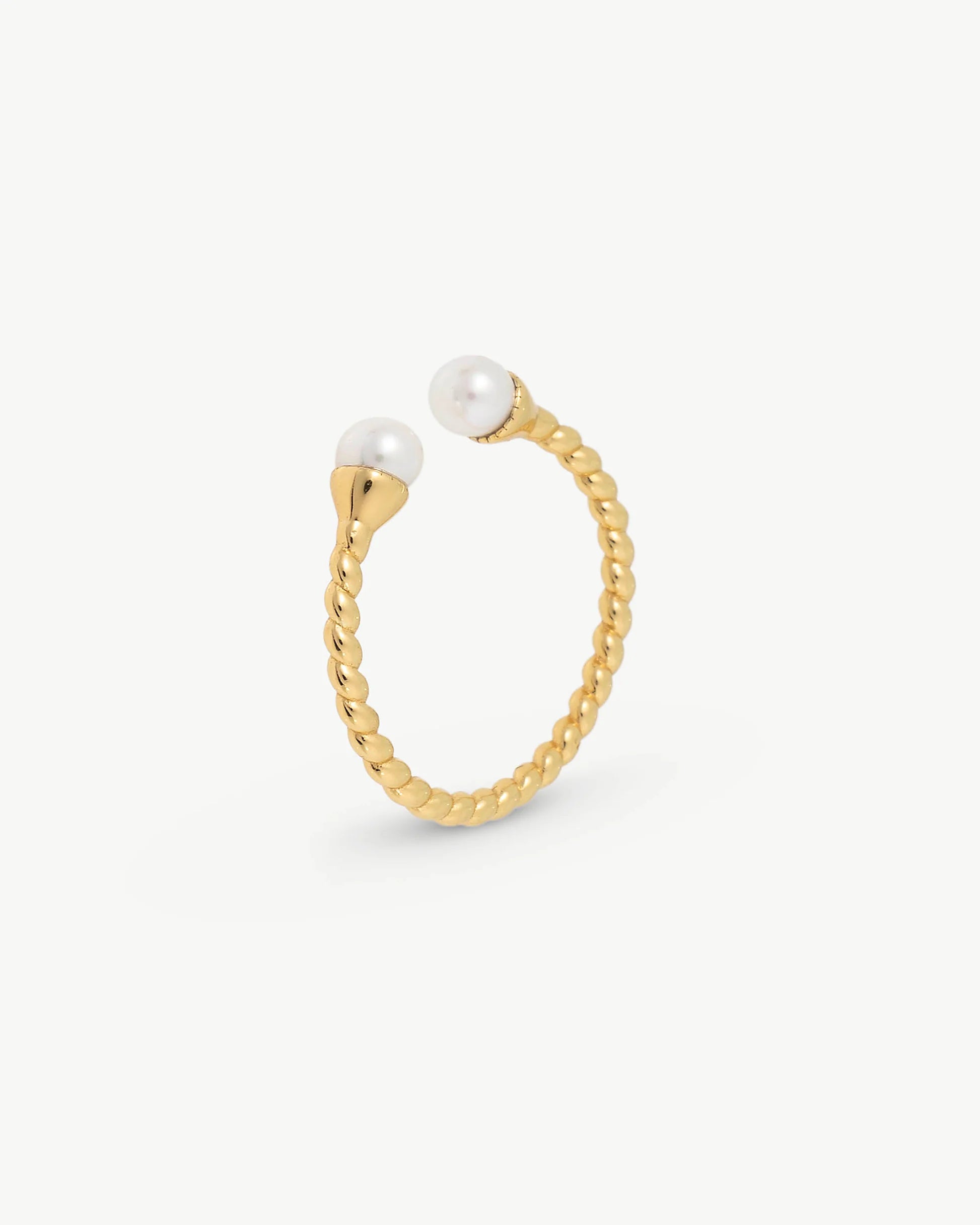 Prsten Golden Twist s biserima 4mm Majorica