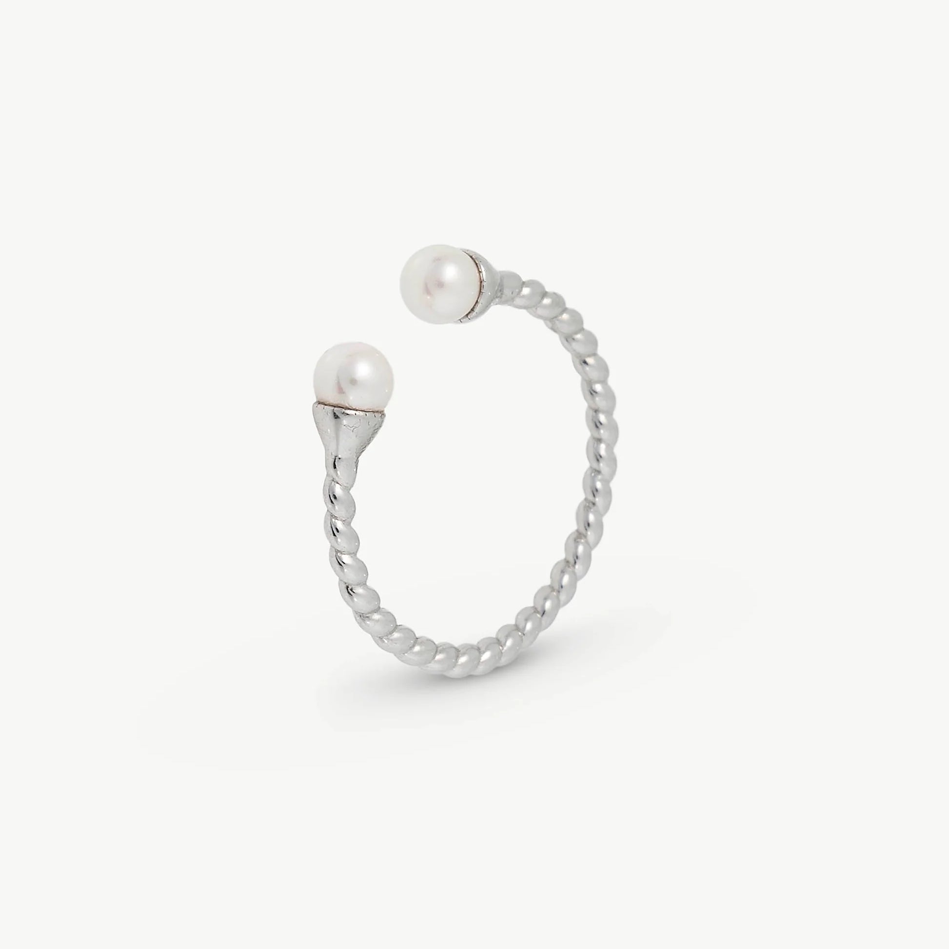 Prsten White Twist s biserima 4mm Majorica