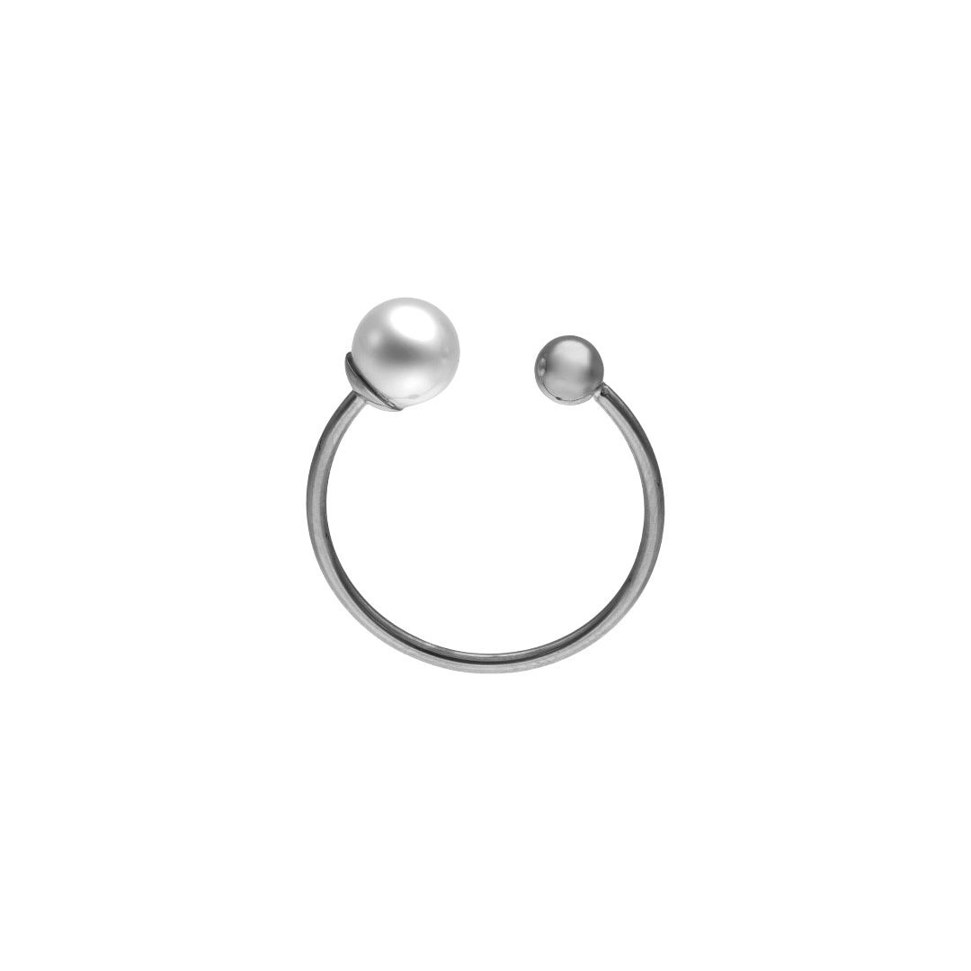 Prsten AURA 6mm Majorica Stainless Steel