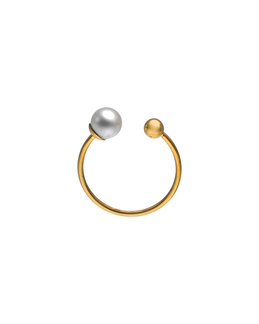 Prsten AURA 6mm Gold Majorica Stainless Steel