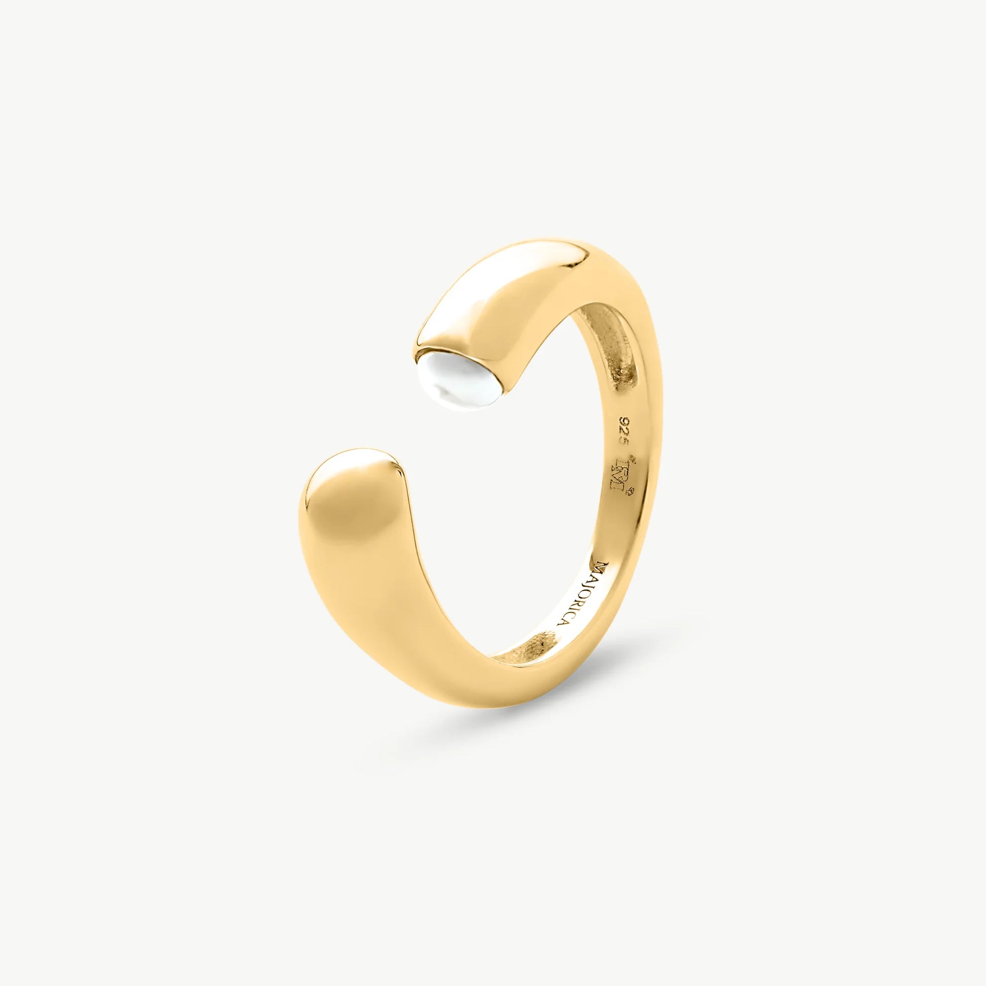 Prsten DROP 6mm Gold Majorica