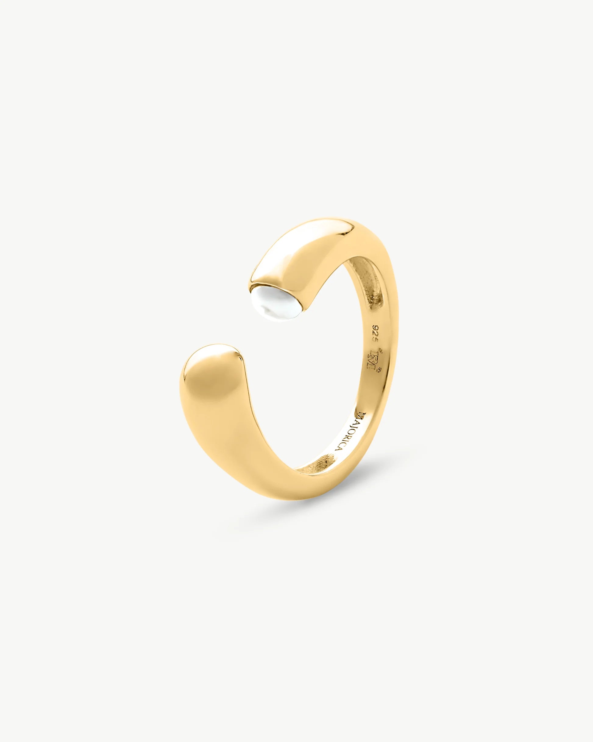 Prsten DROP 6mm Gold Majorica