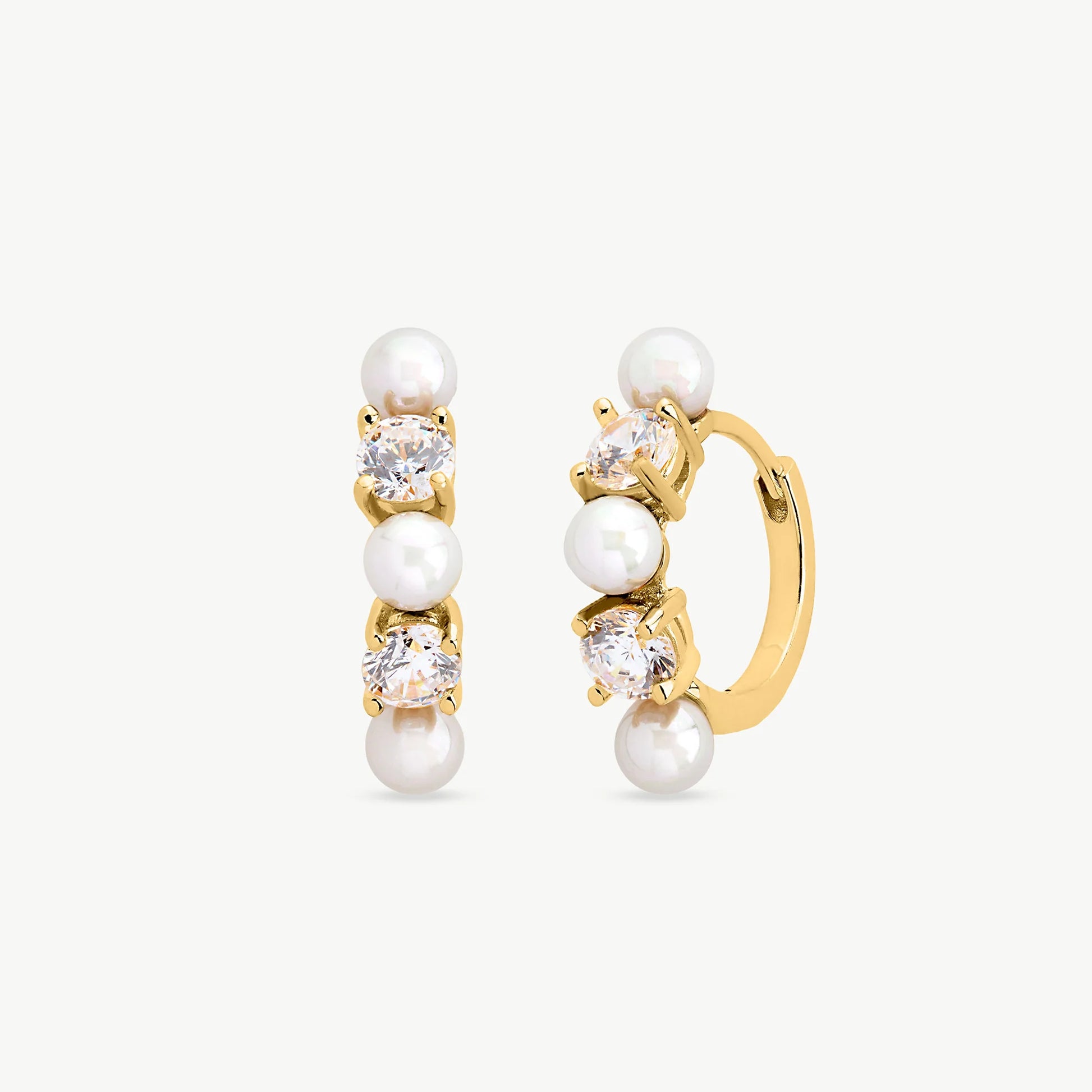 Naušnice Zirconia s biserima 4mm Majorica