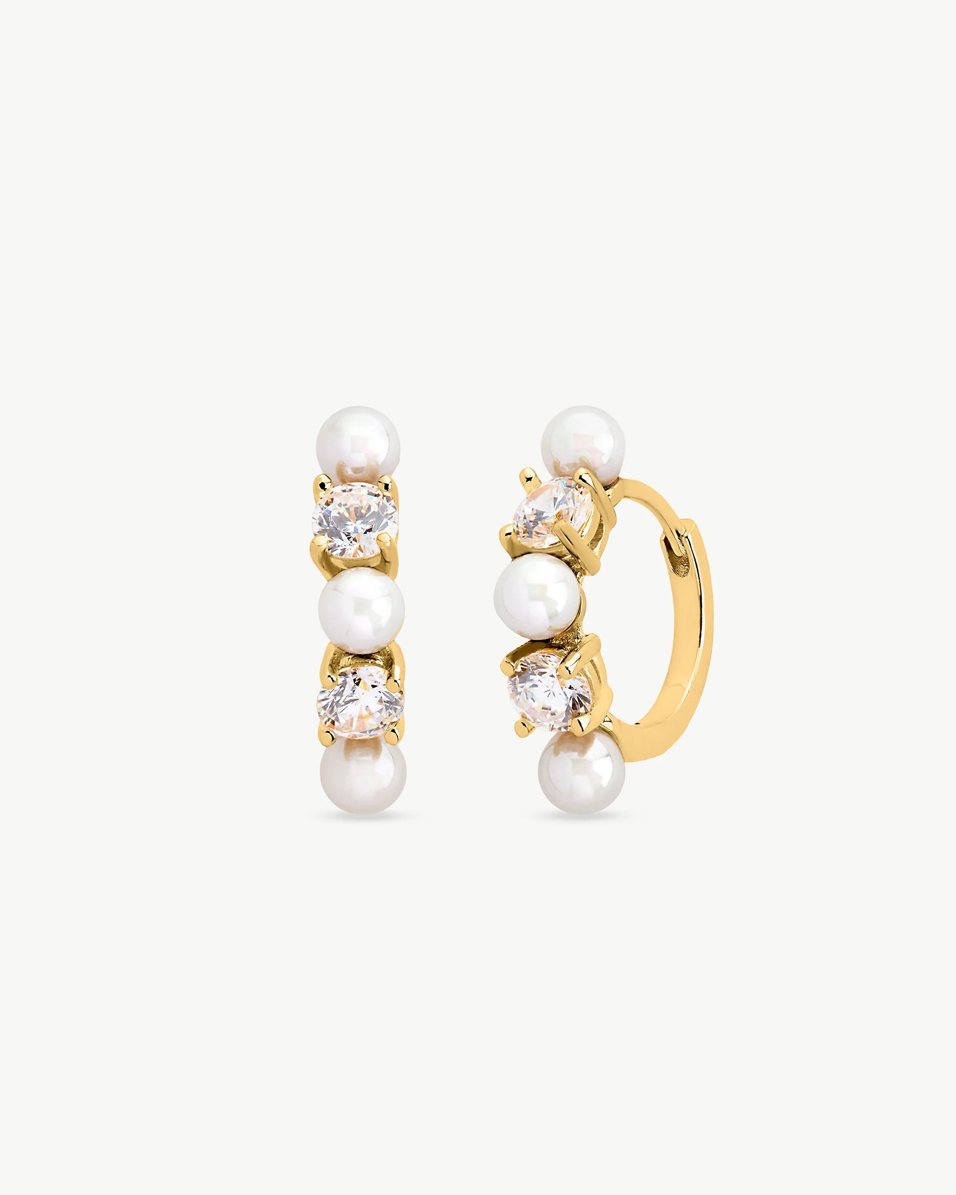 Naušnice Zirconia s biserima 4mm Majorica