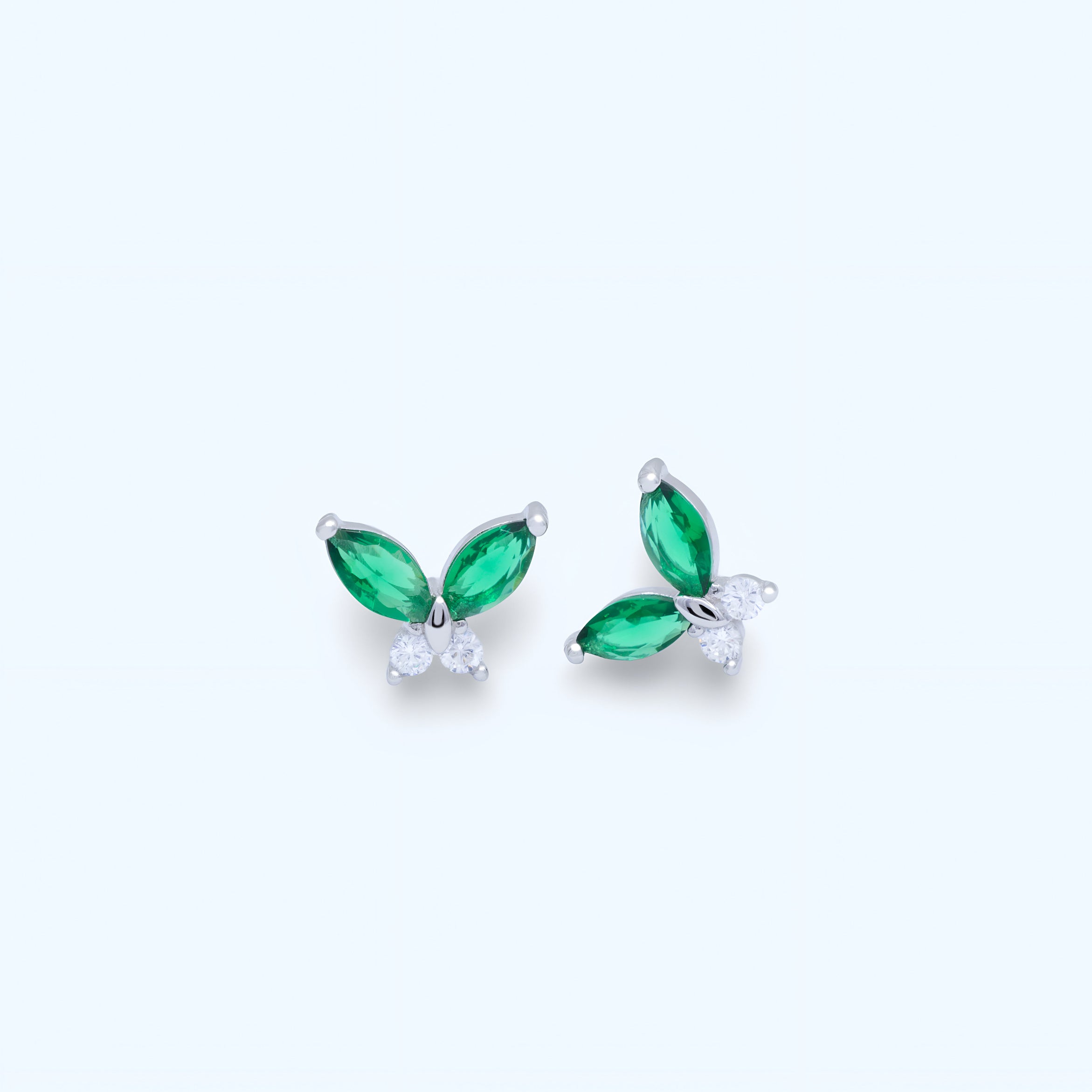 Emerald Butterfly Srebrne Naušnice