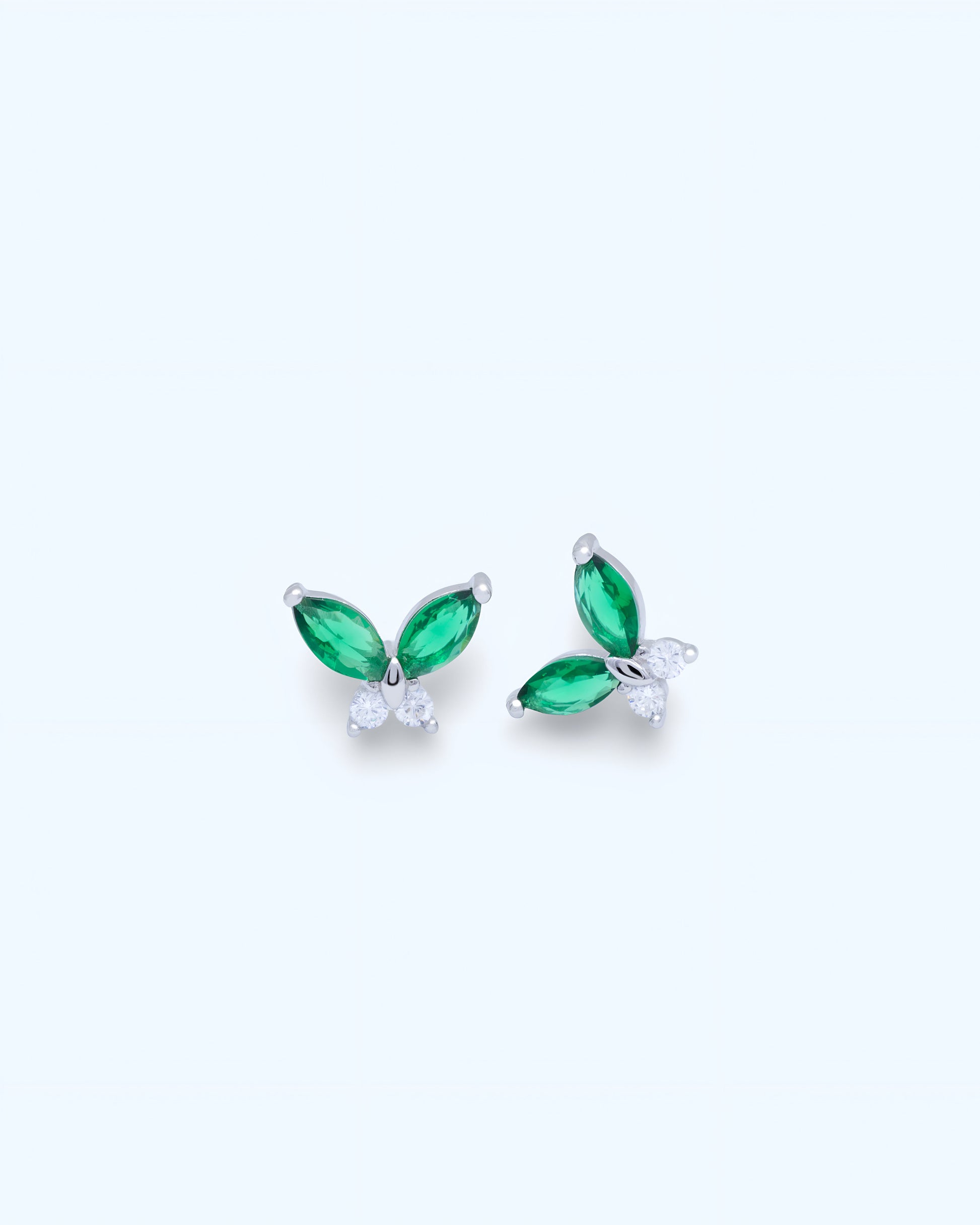 Emerald Butterfly Srebrne Naušnice