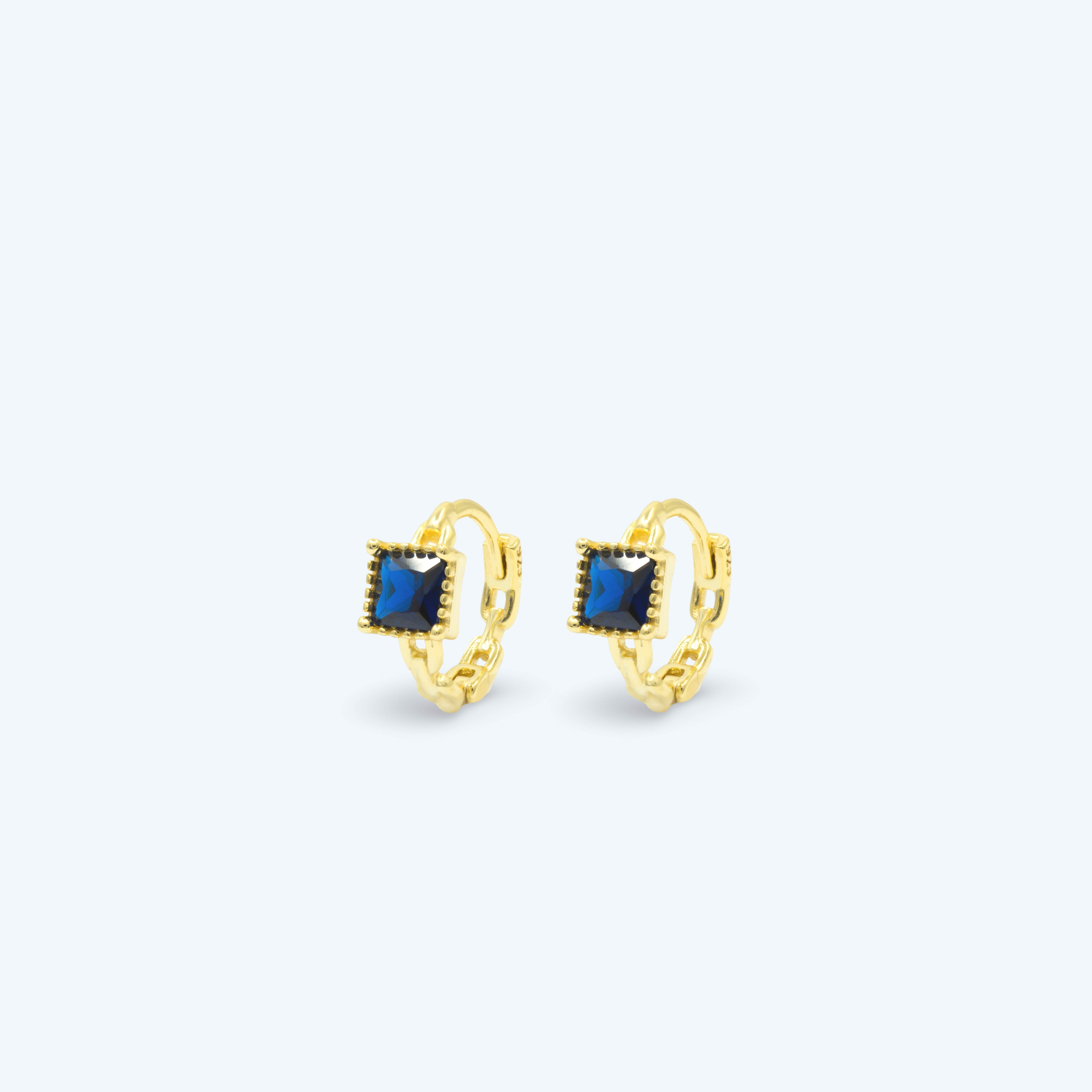 Sapphire Hoop Srebrne Naušnice