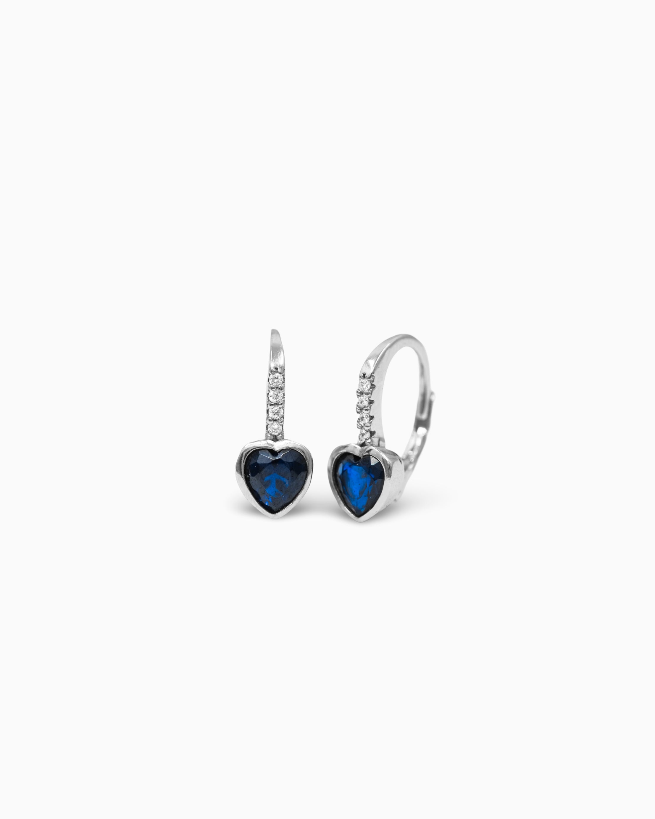 Srebrne Naušnice Sapphire Heart