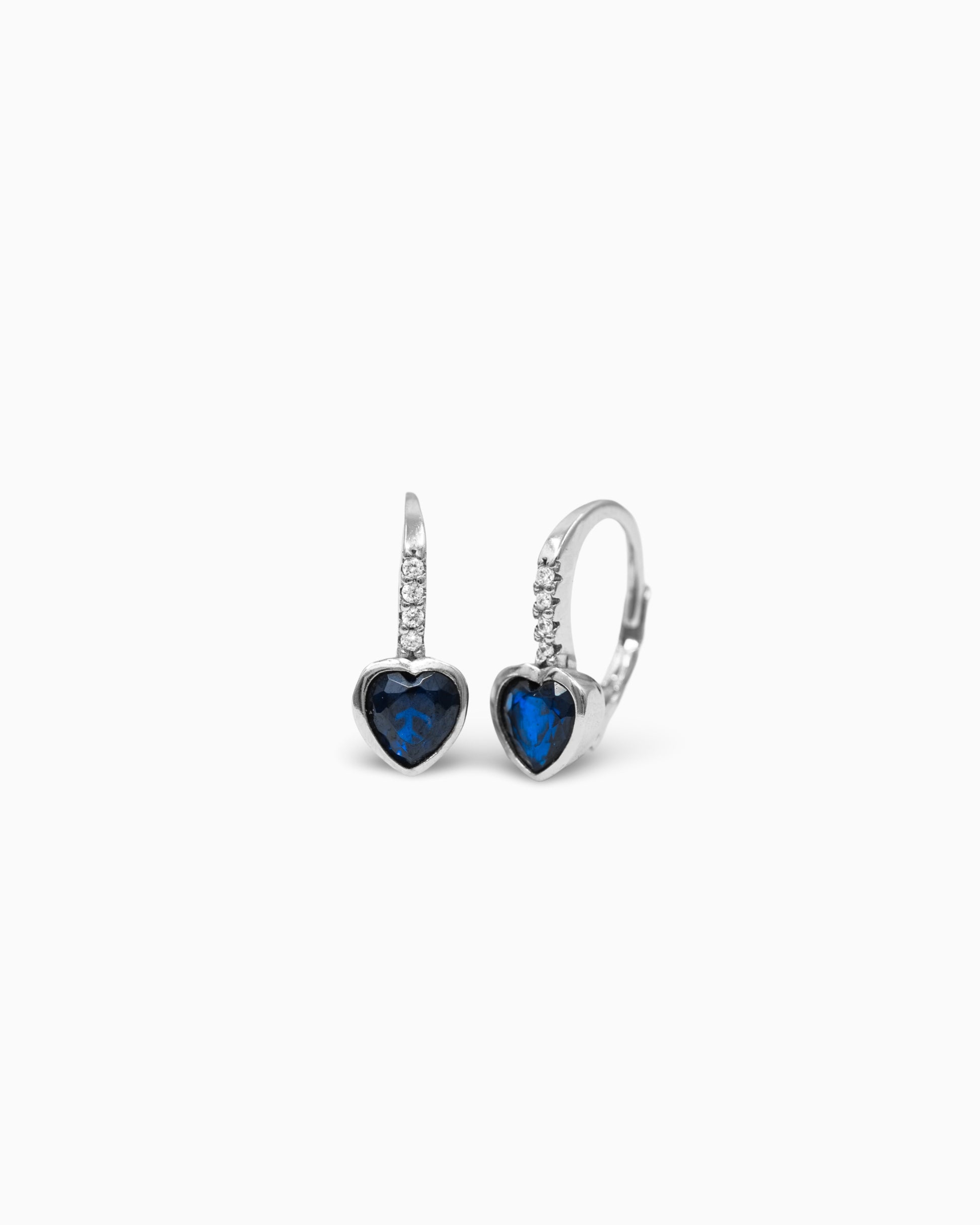 Srebrne Naušnice Sapphire Heart
