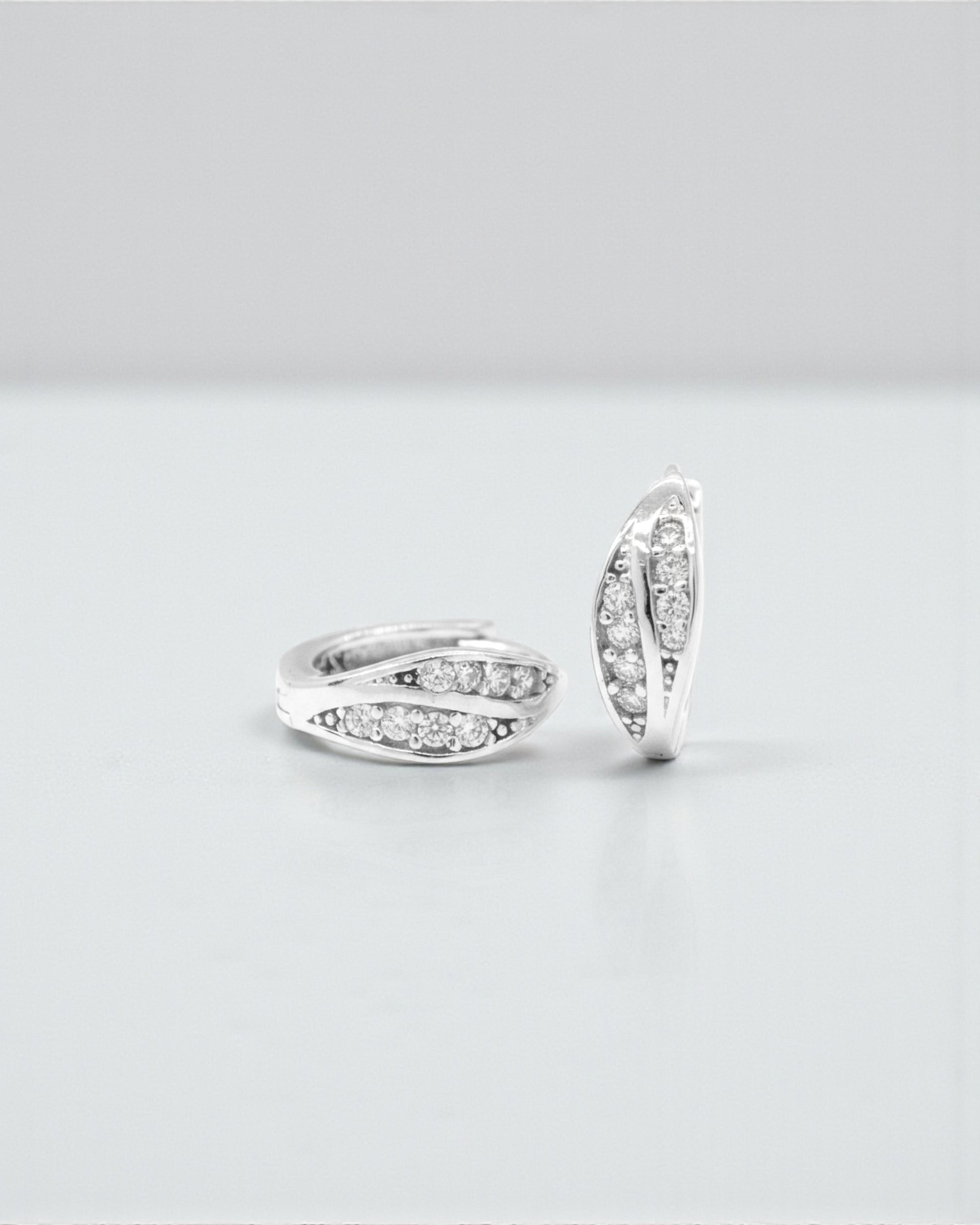 Srebrne naušnice Leaf Sparkle E9-017