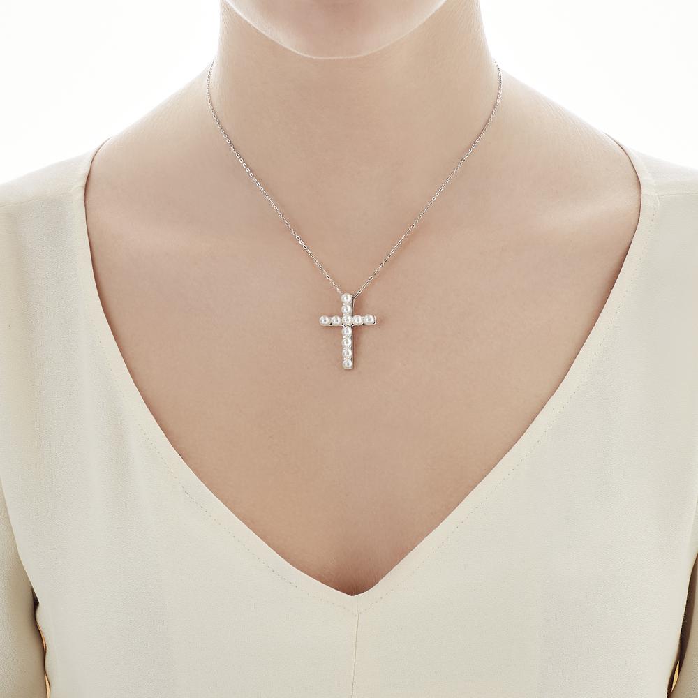 Lančić s privjeskom PEARL CROSS Majorica