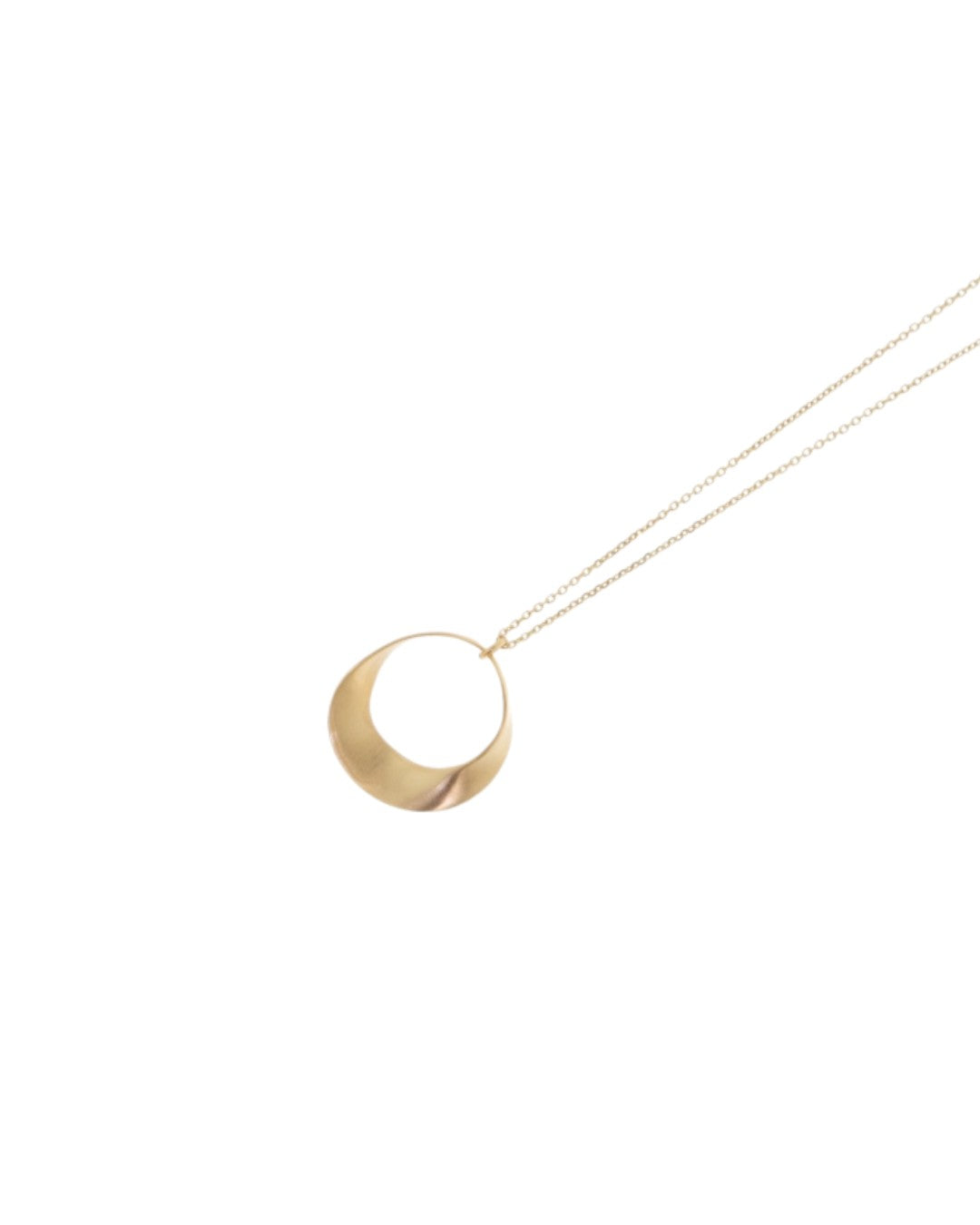Lune necklace with brushed medium size pendant