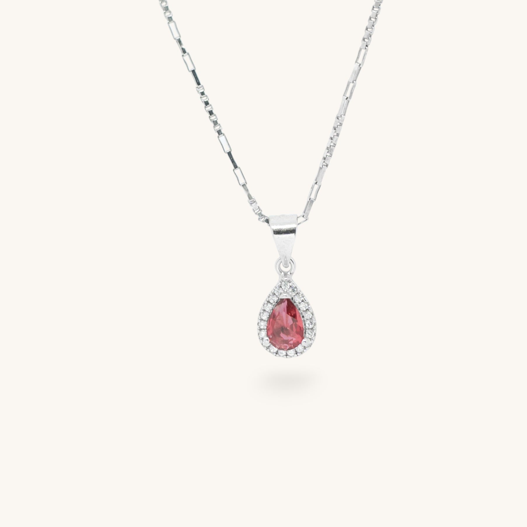 Pear Shape Ruby color lančić s privjeskom L4-007